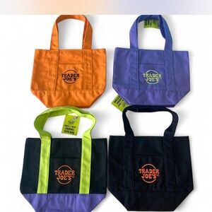 🧺 Trader Joe’s Mini Tote Bag Set (4) — Halloween Limited Edition